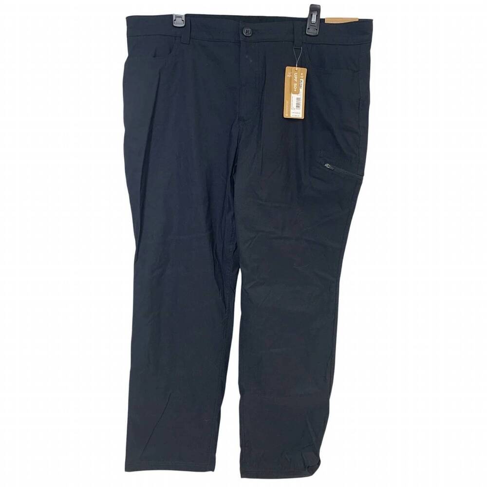 NEW EDDIE BAUER women's mid rise fitted rainier lined pants in black